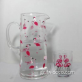 Clear Glass Pitcher Set /Juice Jar Glass